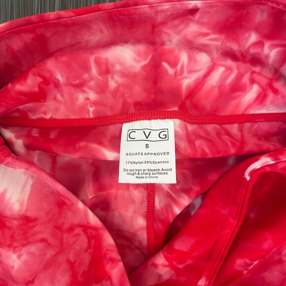 CVG Red Tie dye leggings, Small capri length - Picture 3 of 3